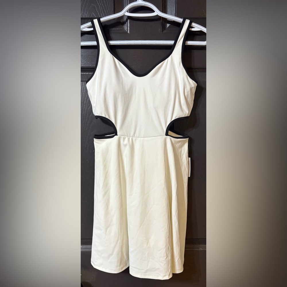 Old Navy Black and Cream Cutout Dress